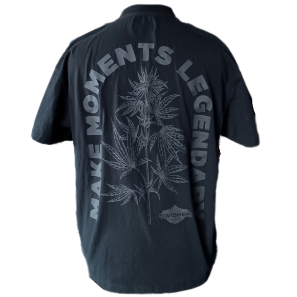 🖤 Swisher Blunts T-Shirt Tee Mens Black Medium Cotton 420 Cannabis Pot Leaf - Picture 3 of 10